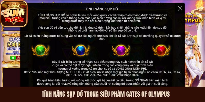 Tính năng sụp đổ trong siêu phẩm Gates Of Olympus